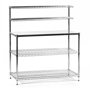 Chrome Wire Workbench With Stainless Steel Worktop